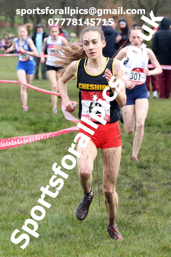 Intermediate girls, 2020 New Balance English Schools Champs., Sefton Park, Liverpool. Photo: David T. Hewitson/Sports for All Pics